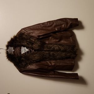 Marvin Richards Leather and Faux Fur Jacket